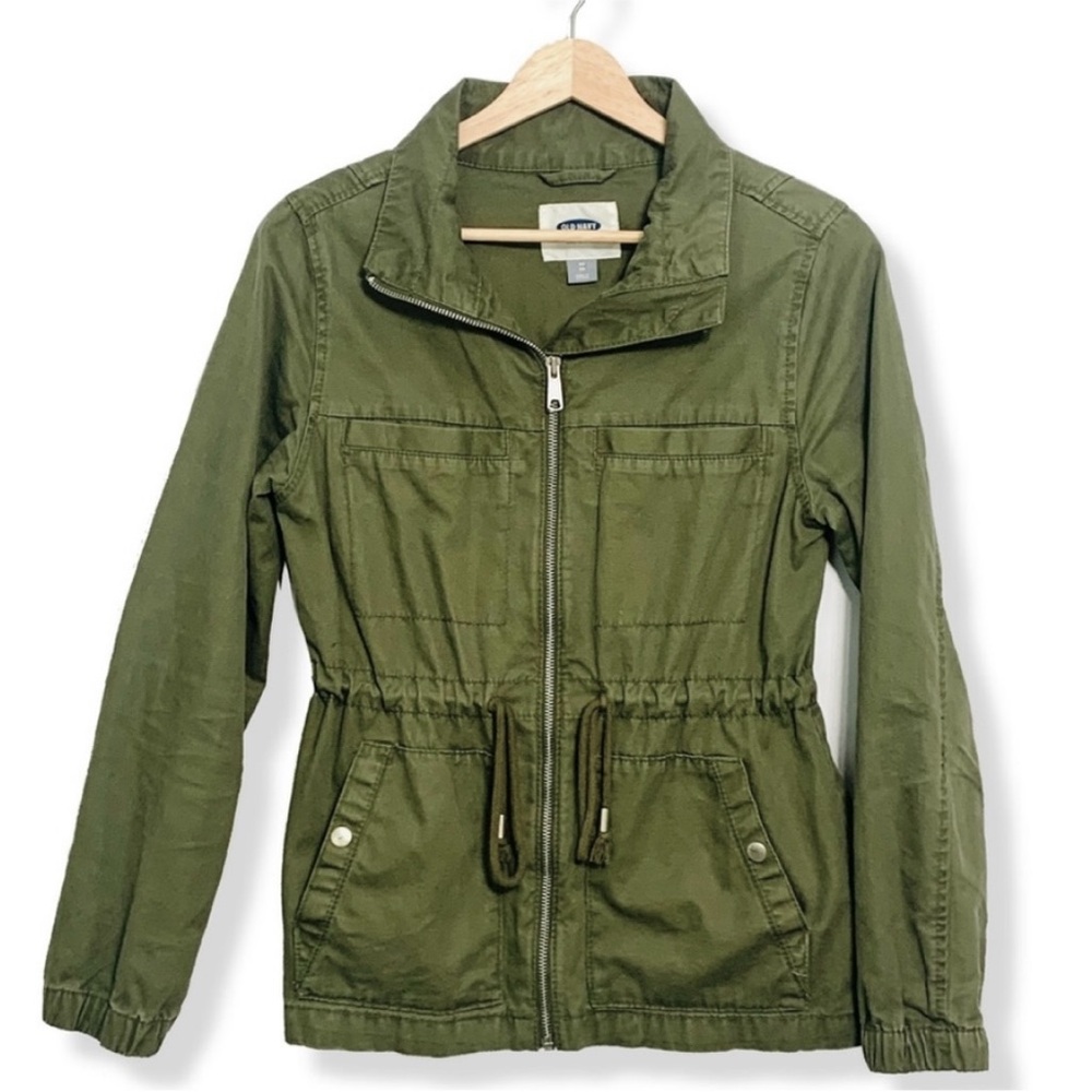 Old Navy Women’s Green Cinched-Waist Utility Field Jacket Size XS